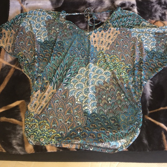Peacock print shirt