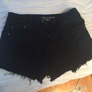 American Eagle size 4 black festival shorts