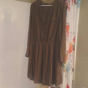 Charlotte russe olive colored long sleeve dress