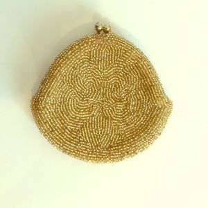 Vintage gold beaded coin wallet
