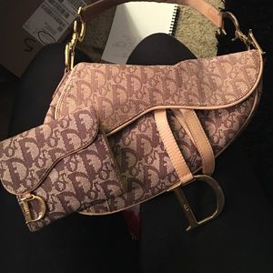 Authentic Christian Dior saddle bag with wallet