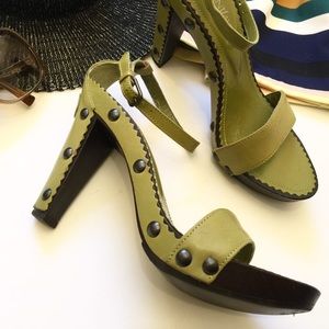 YSL Yves Saint Laurent Olive Strap Sandals