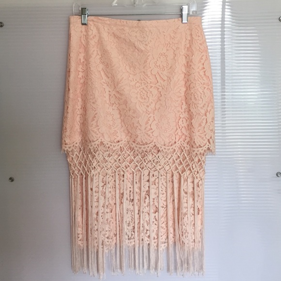 Topshop fringe skirt- size 8