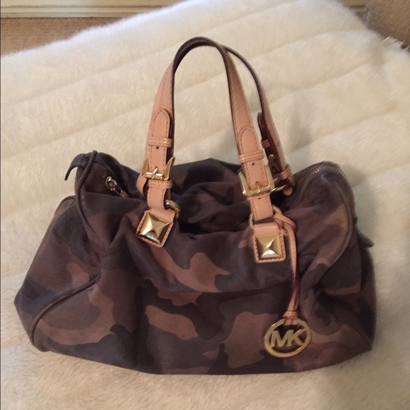 Michael Kors soft leather satchel camo