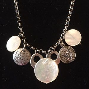 Sterling silver and mother pearl necklace