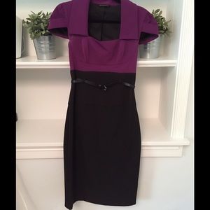Black Halo Two-Tone Jacket Dress