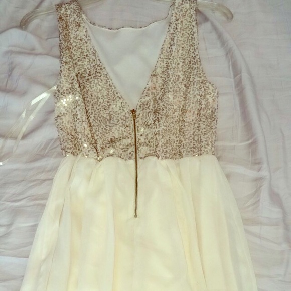Off white/partial sequin party dress!