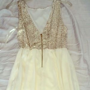 Off white/partial sequin party dress!