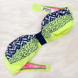 🍋💚VS Lime/Neon Green Pattern Bandeau Bikini Top