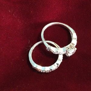 Sterling silver CZ wedding set