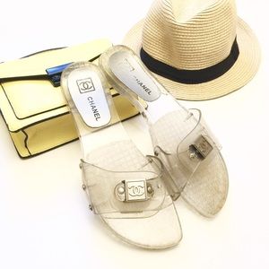 Chanel Lucite Clear Mules