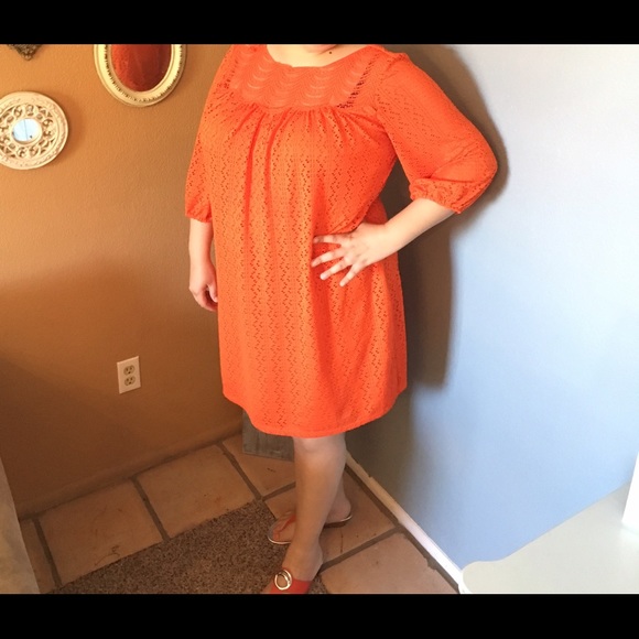 Women's 18W EUC Retro Look Orange Dress