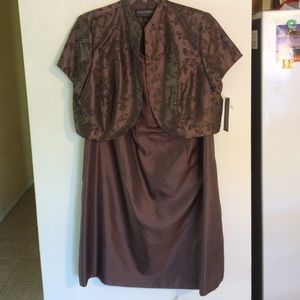 Chocolate brown 2pc dress so 18W