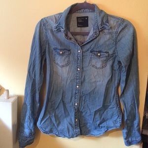 Button up chambray top