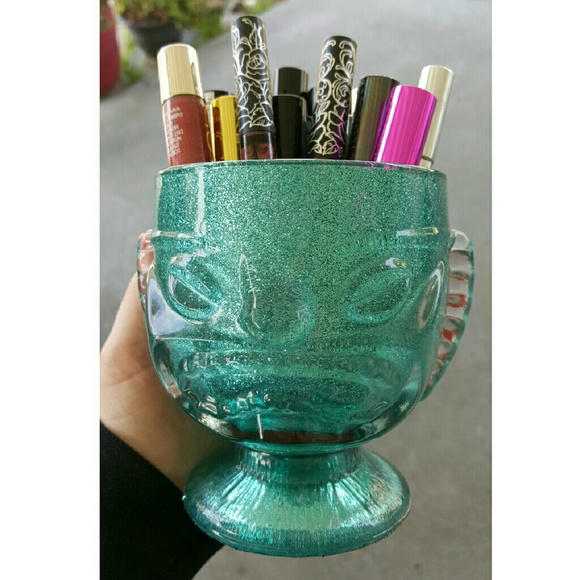 Multipurpose Teal Glitter Tiki Glass - Picture 2 of 3