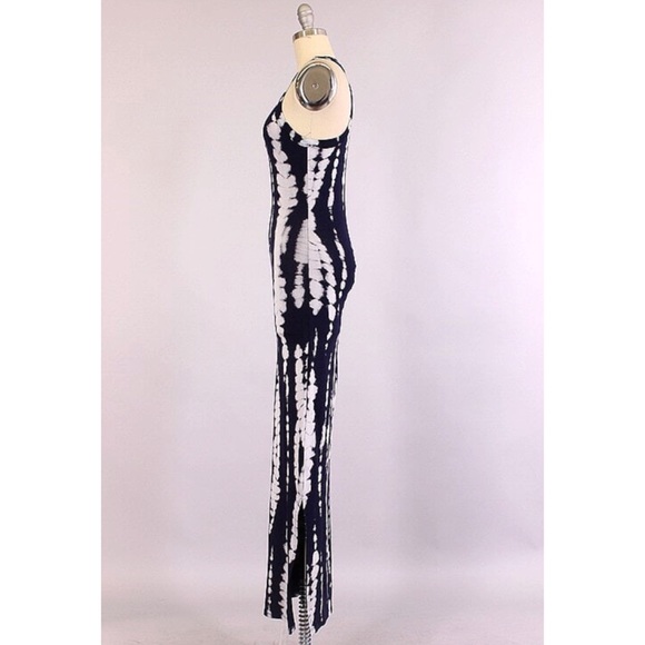Bamboo sexy tie dye maxi dress w/ slit - Picture 2 of 3