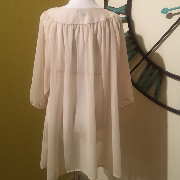 Cream Sheer Dress - Picture 4 of 4