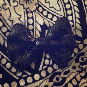 Little Black Sequin Bow