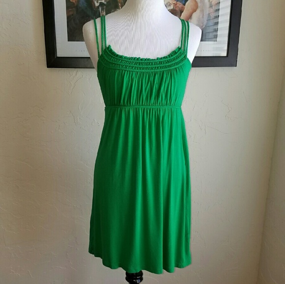 Green Dress with Braided Straps