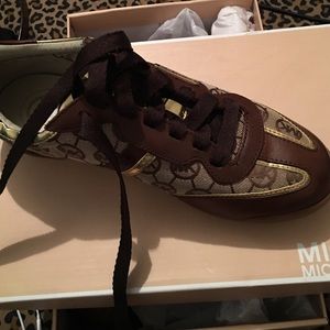 Brown & Gold Michael Kors Tennis Shoes