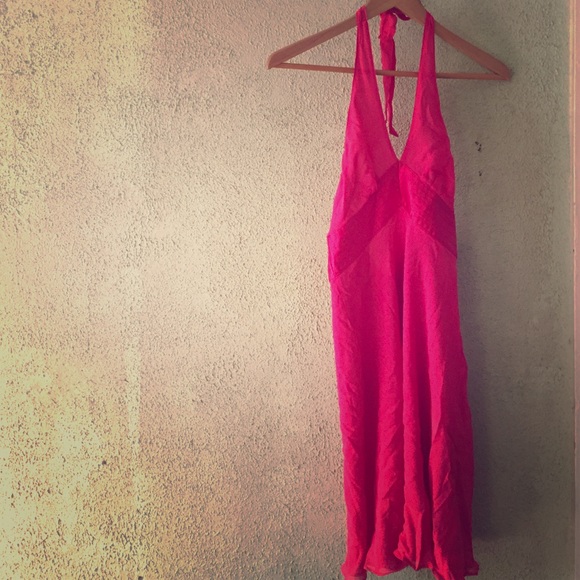 Pink halter dress by express