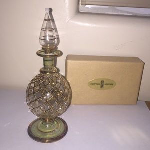 Perfume bottle, Egyptian hand made, clear gold