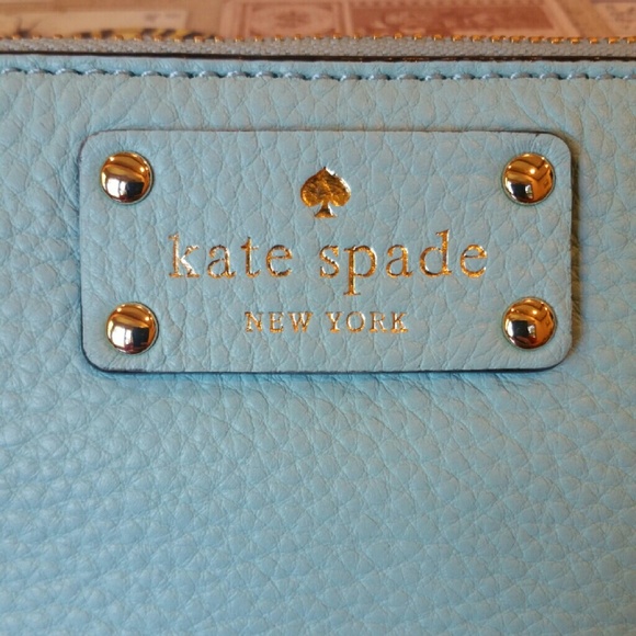 **SALE** Kate Spade aqua blue wristlet - Picture 2 of 3