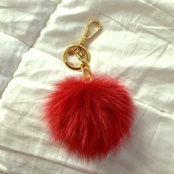 Michael Kors Red fur keychain