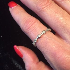 Cubic zirconia and sterling silver ring