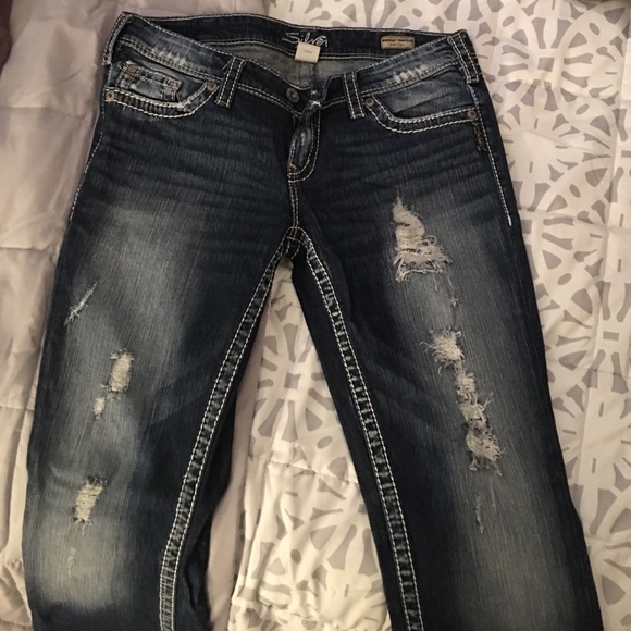 Silver bootleg Jeans