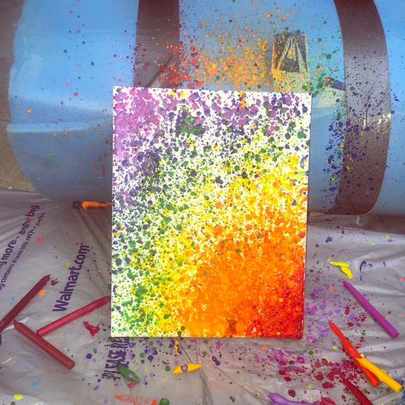 Rainbow splatter crayon art - Picture 1 of 1