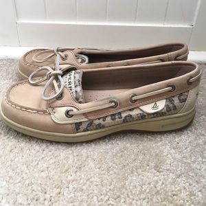 Sequined cheetah print Sperry Topsiders