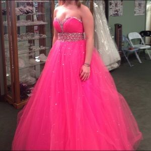 Pink princess prom dress