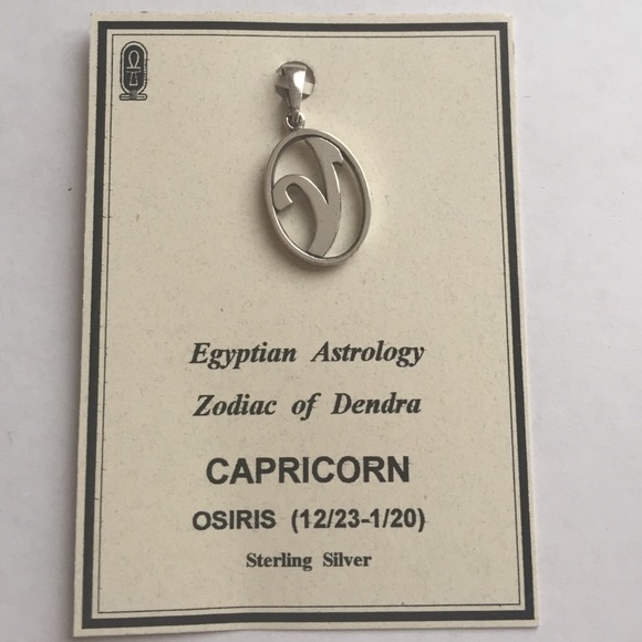 Capricorn Egyptian Astrology Pendant Silver