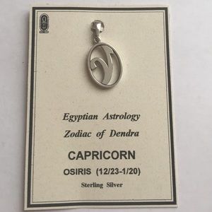 Capricorn Egyptian Astrology Pendant Silver
