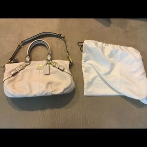 Authentic, soft off-white, leather Coach purse