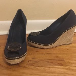 Tory Burch straw wedges