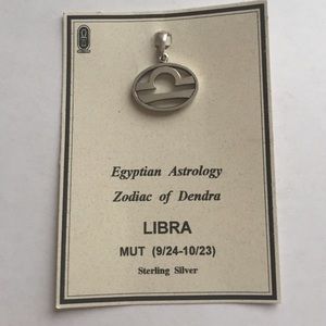 Libra Egyptian Astrology Sterling Silver Pendant