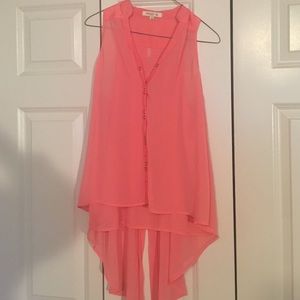 Peach Blouse with flowing back