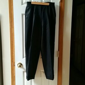 Doncaster silk high-waisted trousers--petite