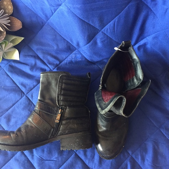 Black leather boots