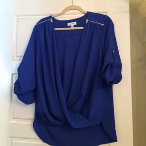 Cross over Royal blue blouse