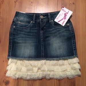 Wrangler Premium Patch Mae jean skirt.