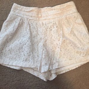 Cream lace shorts