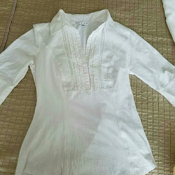 Cabi white ruffle top