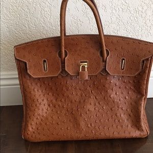 Real leather handbag