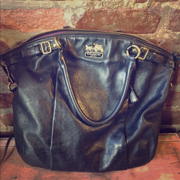 Coach black leather Lindsey bag