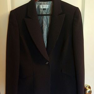 3 pc Black pin strip women's suit