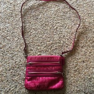 Coach hot pink cross body purse