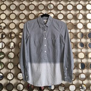 J. Crew Gingham Stripe Popover